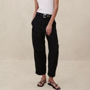 Banana Republic Mya Cotton Linen Cargo Pant Black 14 882900